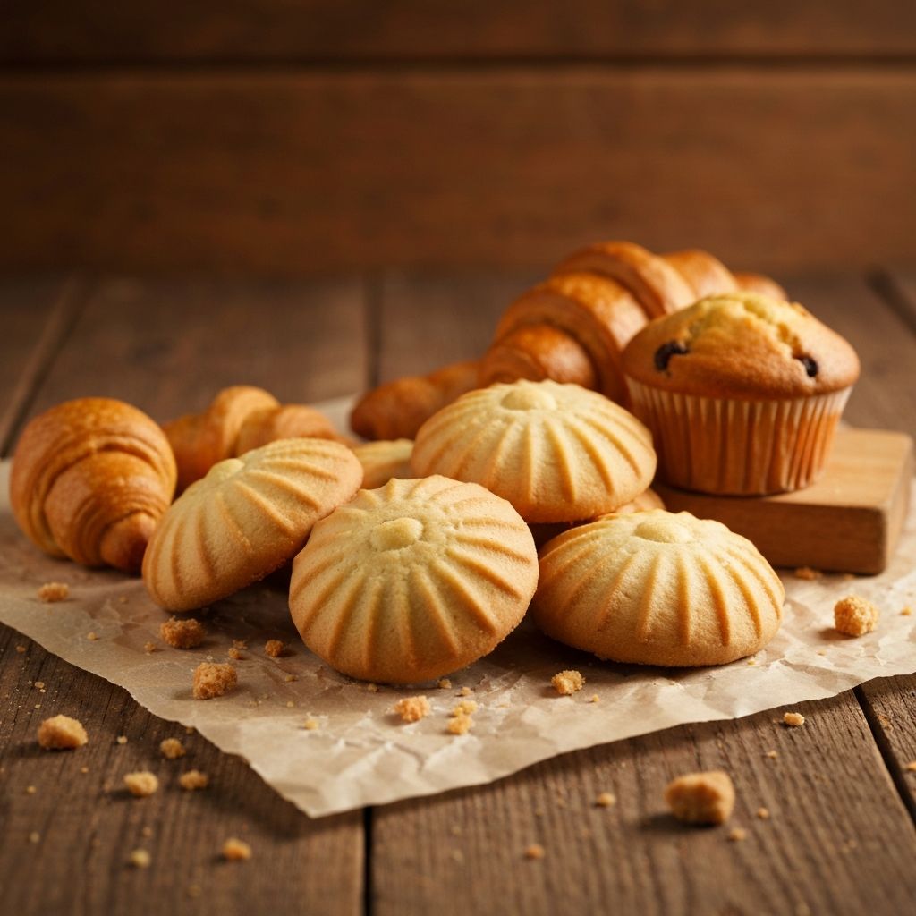 Golden shortbread biscuits and bakery snacks at Patrick's Hot Bread